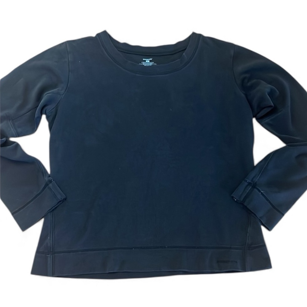 Patagonia Organic Cotton Blend Black Long Sleeve Top, Cropped Length, Size L